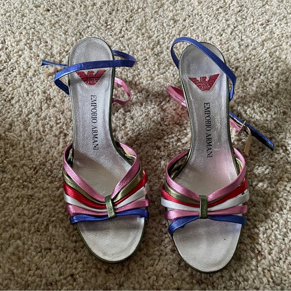 Emporio Armani Multicolor Strappy Heels